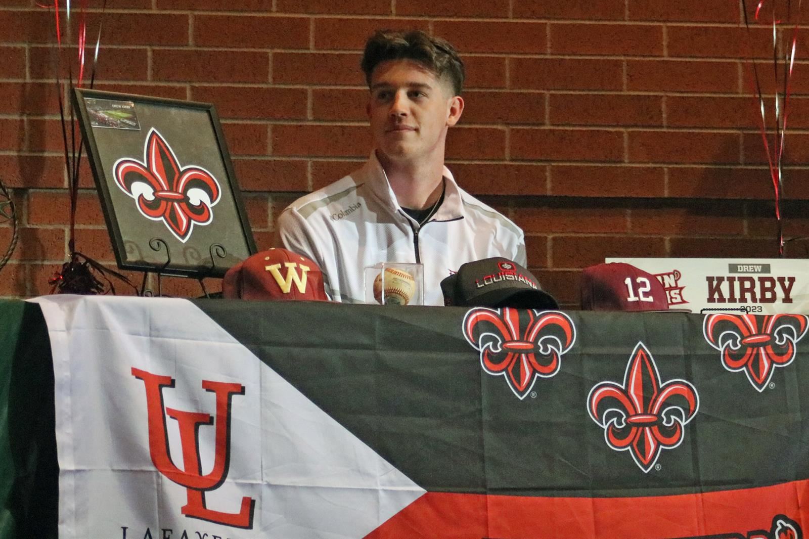 Cypress Woods High School senior Drew Kirby signed a letter of intent to play baseball at the University of Louisiana. 
